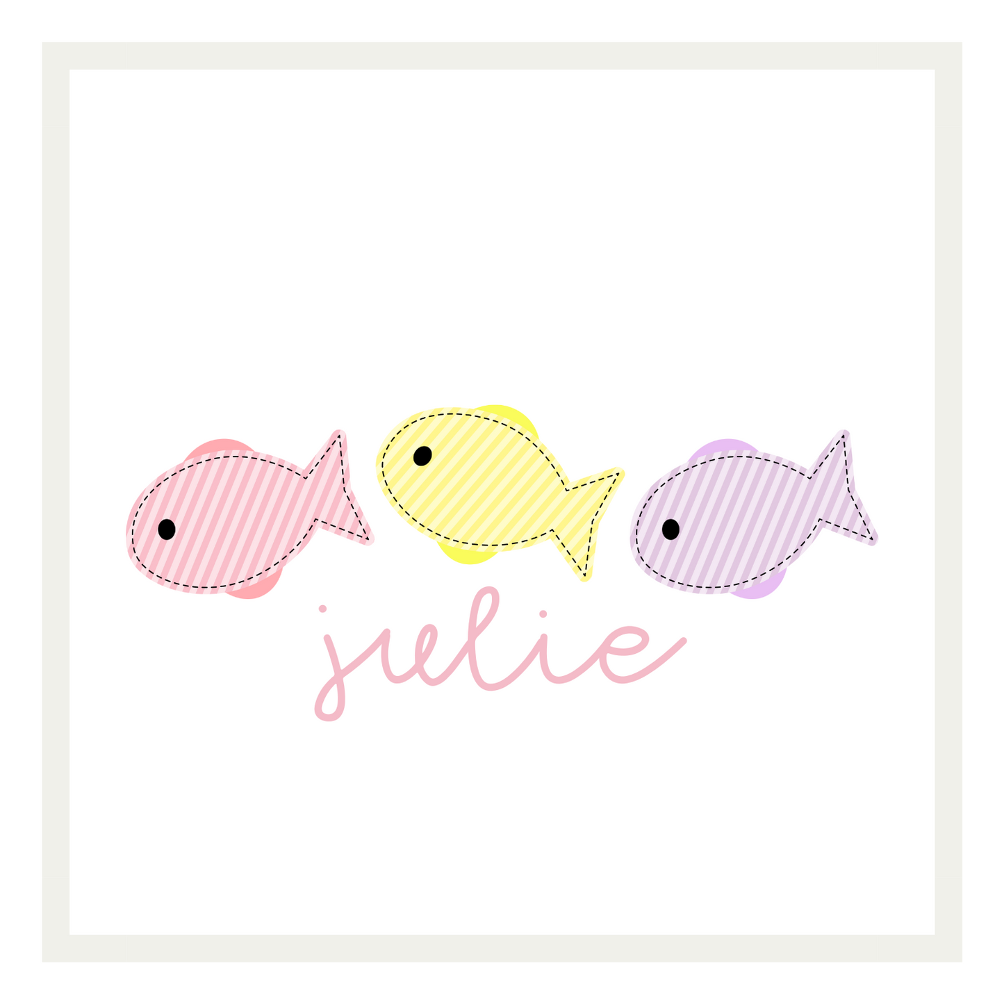 Faux Applique Fish Trio - options