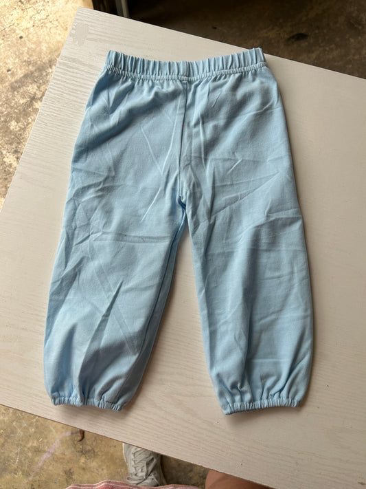 Light Blue Solid Knit Pants