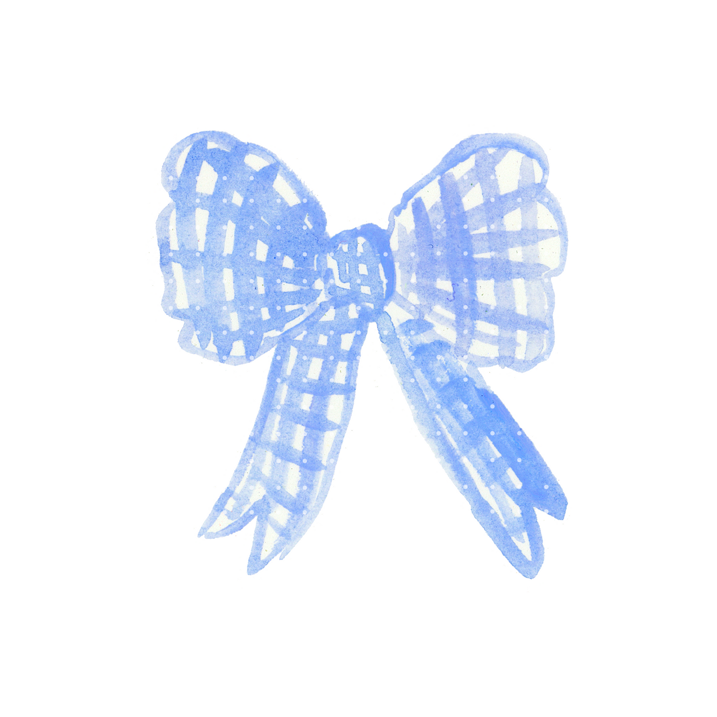 Hand Painted Blue Bow