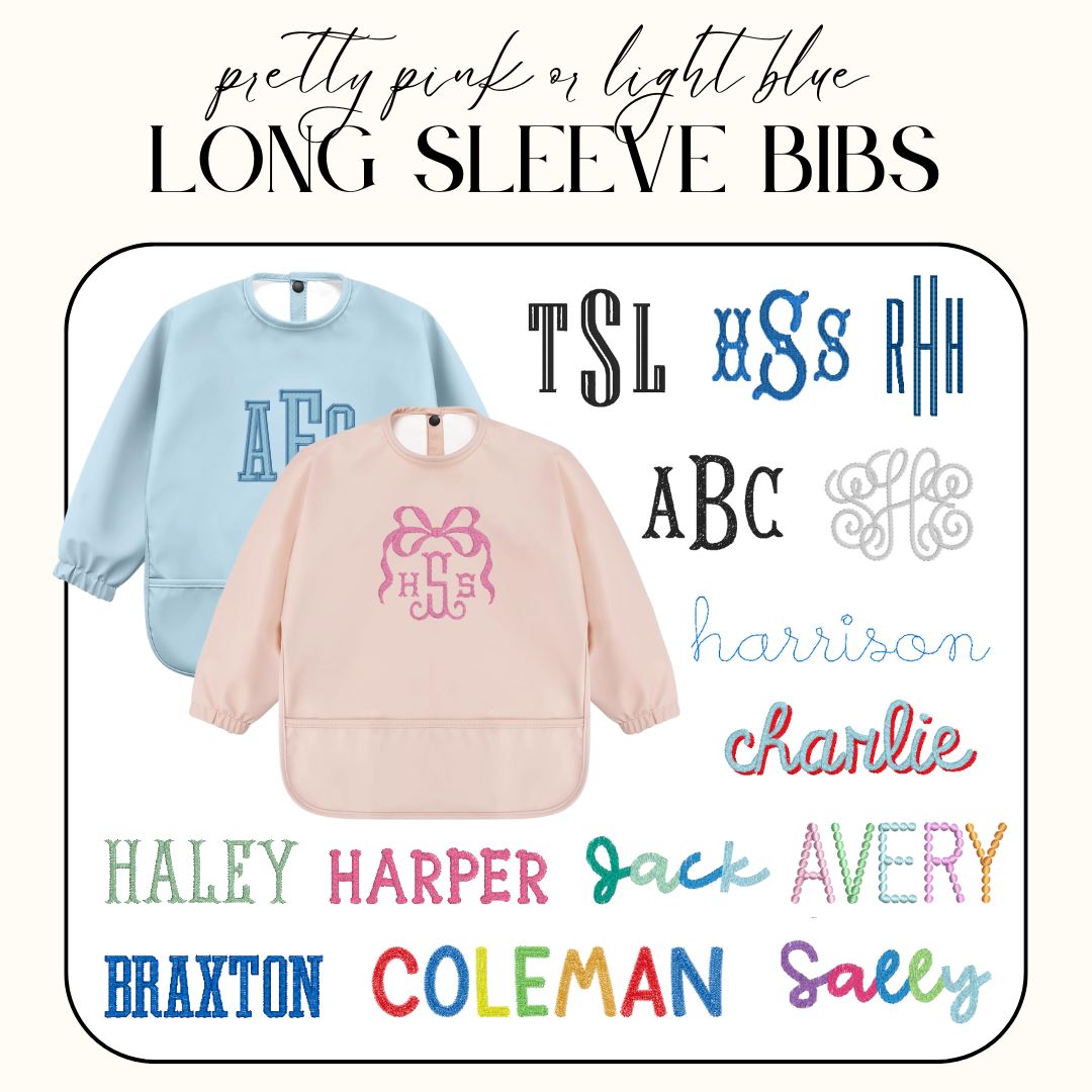 Embroidered Long Sleeve Bibs