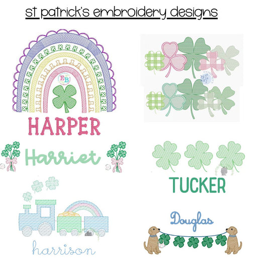 St Patrick's Day EMBROIDERY Options