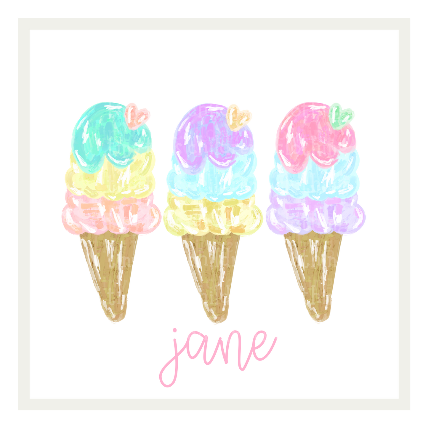 Pastel Ice cream Cones