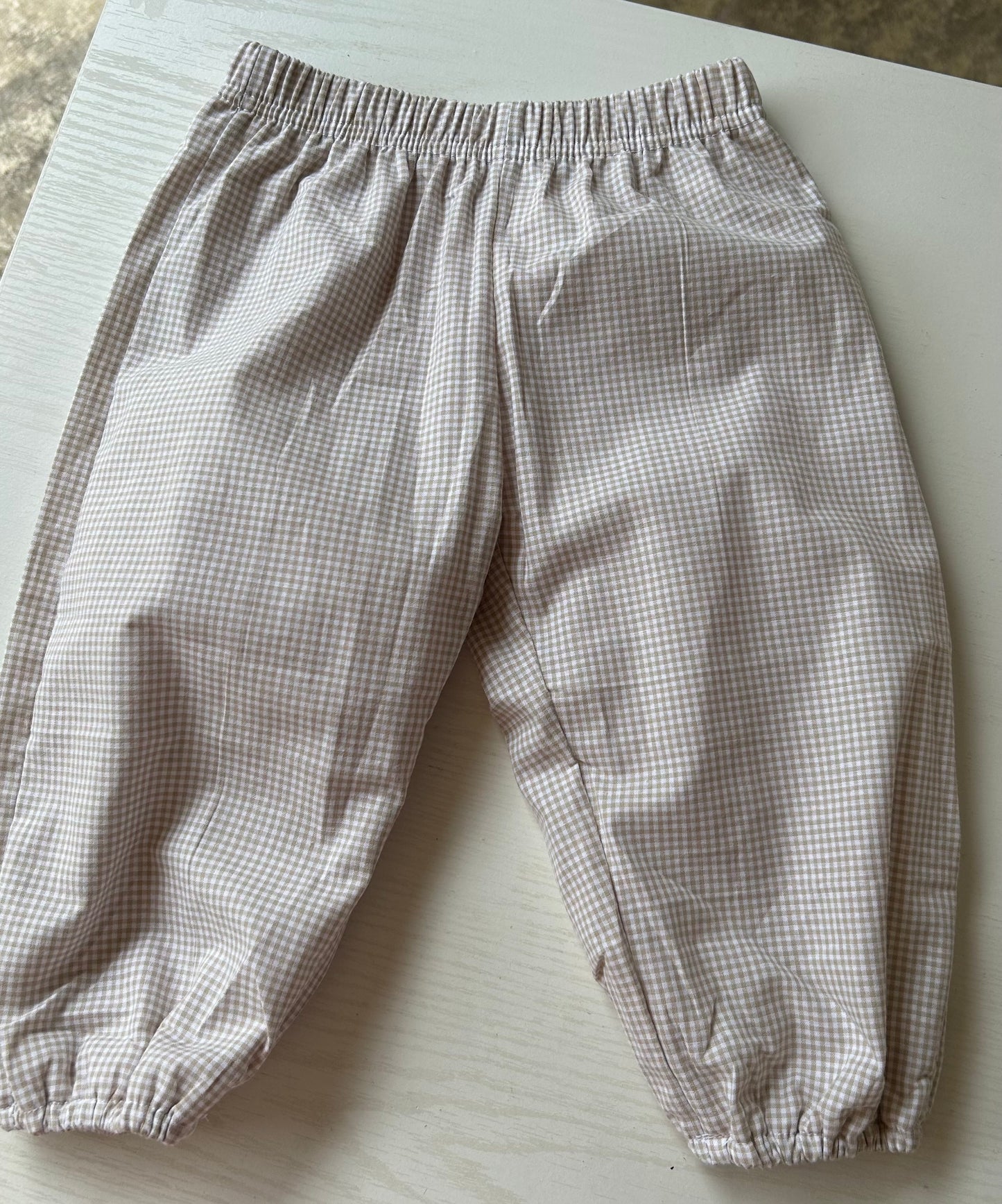 Khaki Gingham Pants