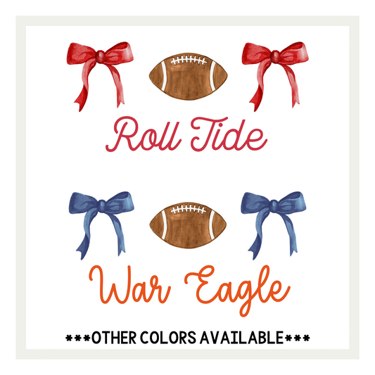 Football & Bow Trio (other colors available)