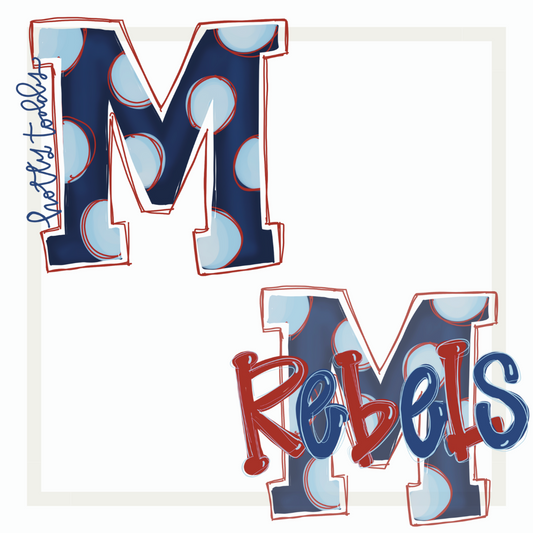 Ole Miss M Doodles (options)