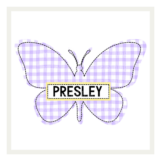 Purple Gingham Butterfly